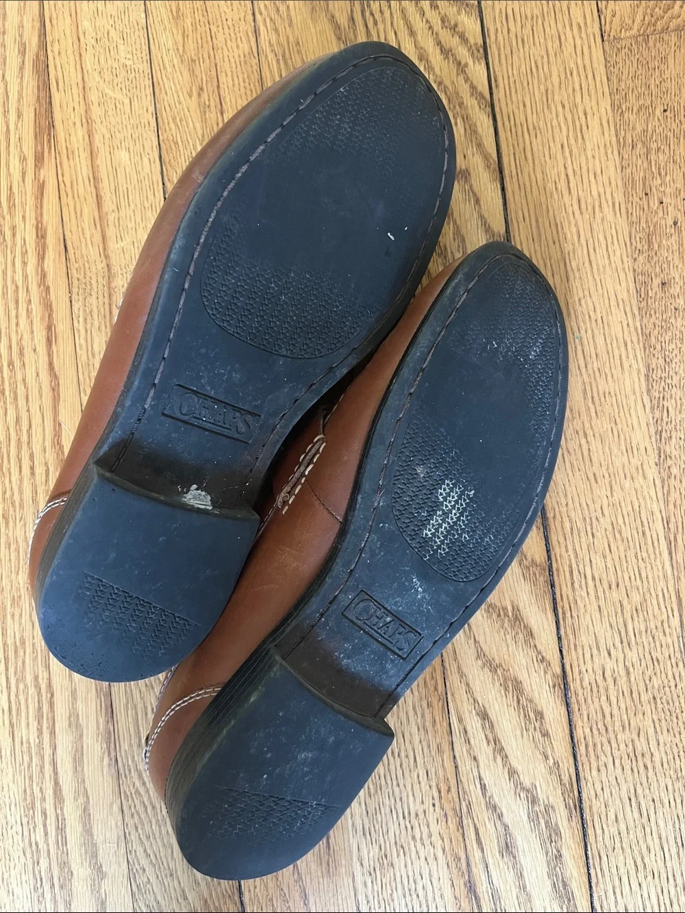 Chaps Tan Leather Penny Loafers